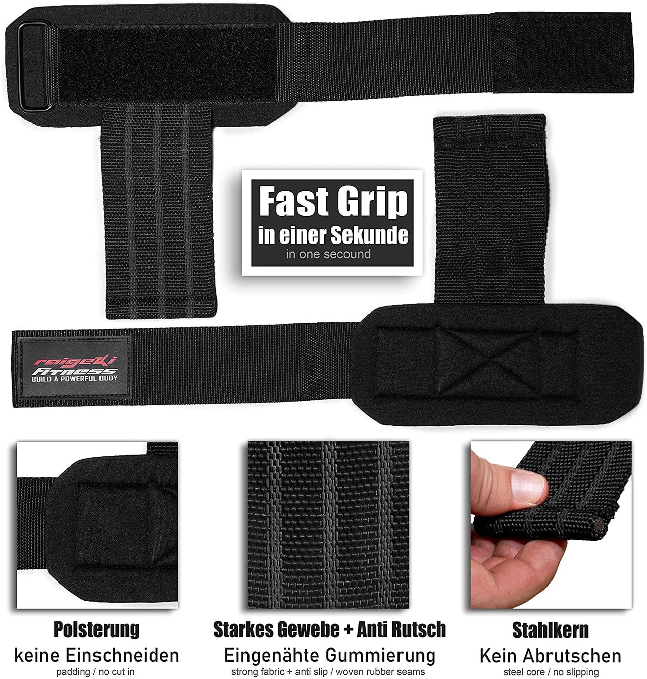Handgelenk Bandagen + Fast Grip Zughilfen